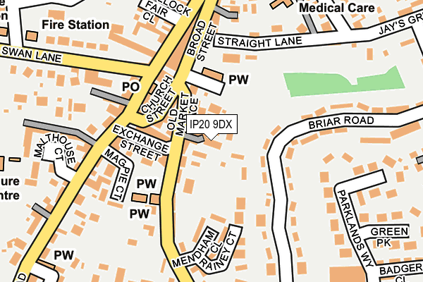 IP20 9DX map - OS OpenMap – Local (Ordnance Survey)