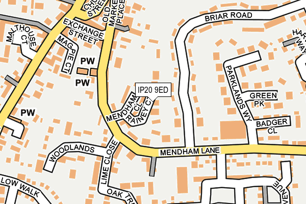 IP20 9ED map - OS OpenMap – Local (Ordnance Survey)