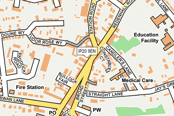 IP20 9EN map - OS OpenMap – Local (Ordnance Survey)