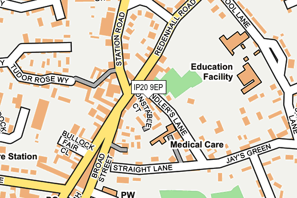 IP20 9EP map - OS OpenMap – Local (Ordnance Survey)