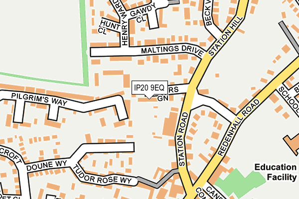 IP20 9EQ map - OS OpenMap – Local (Ordnance Survey)