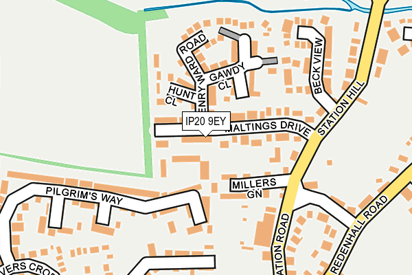 IP20 9EY map - OS OpenMap – Local (Ordnance Survey)