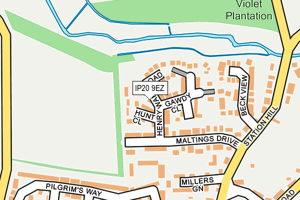 IP20 9EZ map - OS OpenMap – Local (Ordnance Survey)