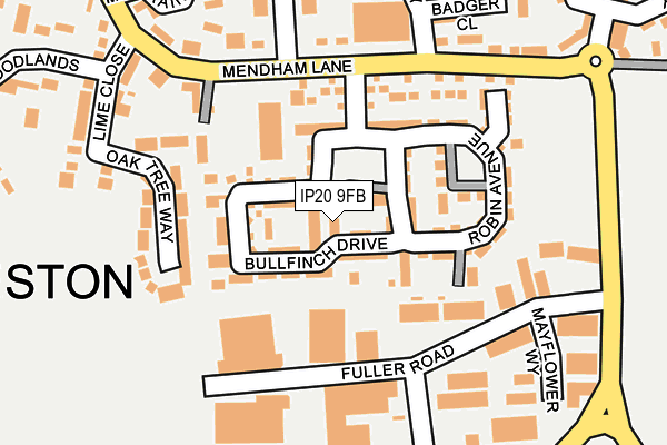 IP20 9FB map - OS OpenMap – Local (Ordnance Survey)