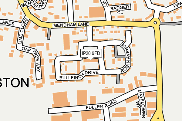 IP20 9FD map - OS OpenMap – Local (Ordnance Survey)