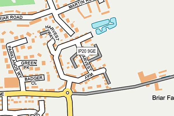 IP20 9GE map - OS OpenMap – Local (Ordnance Survey)