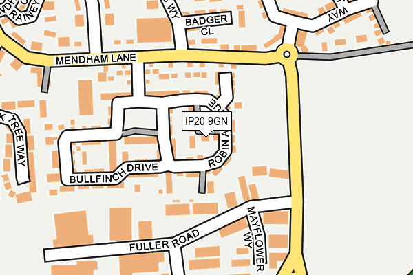 IP20 9GN map - OS OpenMap – Local (Ordnance Survey)