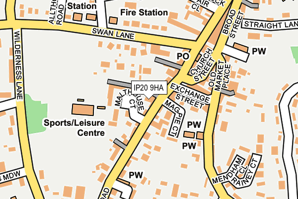 IP20 9HA map - OS OpenMap – Local (Ordnance Survey)