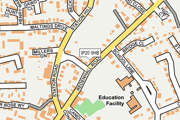 IP20 9HB map - OS OpenMap – Local (Ordnance Survey)