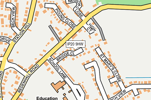 IP20 9HW map - OS OpenMap – Local (Ordnance Survey)