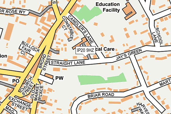 IP20 9HZ map - OS OpenMap – Local (Ordnance Survey)