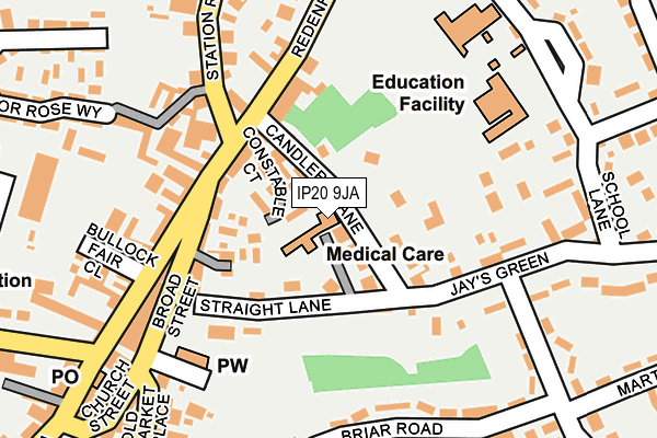 IP20 9JA map - OS OpenMap – Local (Ordnance Survey)