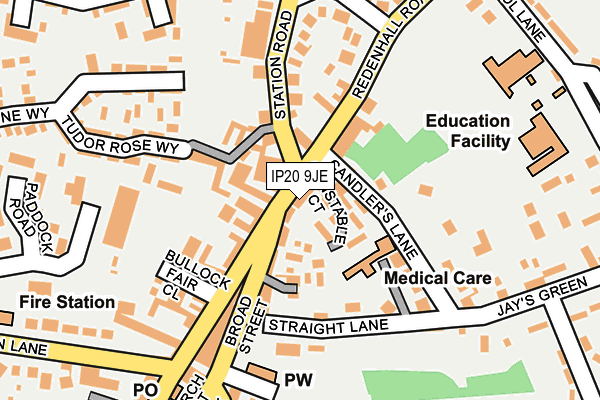 IP20 9JE map - OS OpenMap – Local (Ordnance Survey)