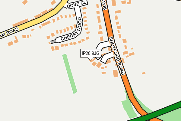 IP20 9JG map - OS OpenMap – Local (Ordnance Survey)