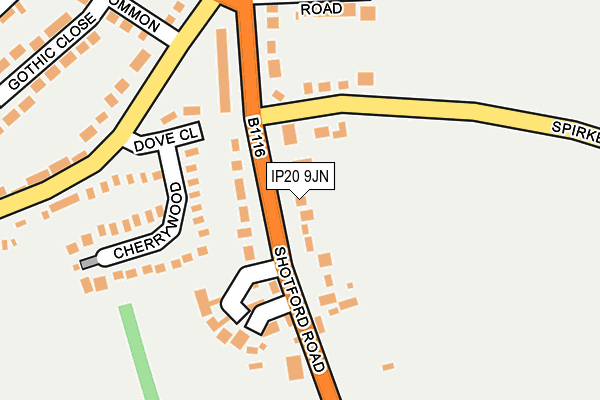 IP20 9JN map - OS OpenMap – Local (Ordnance Survey)