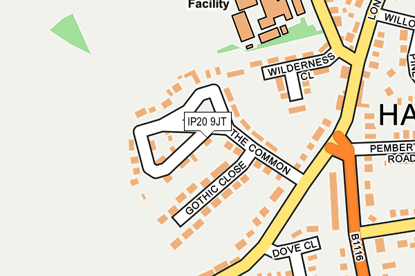 IP20 9JT map - OS OpenMap – Local (Ordnance Survey)