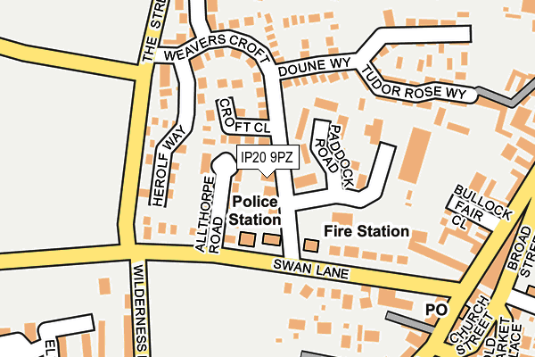 IP20 9PZ map - OS OpenMap – Local (Ordnance Survey)