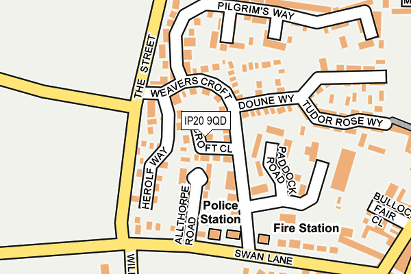 IP20 9QD map - OS OpenMap – Local (Ordnance Survey)