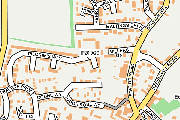 IP20 9QG map - OS OpenMap – Local (Ordnance Survey)