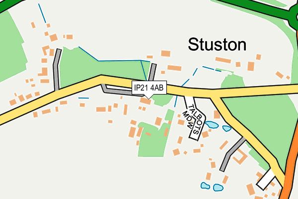 IP21 4AB map - OS OpenMap – Local (Ordnance Survey)