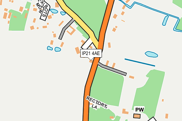 IP21 4AE map - OS OpenMap – Local (Ordnance Survey)