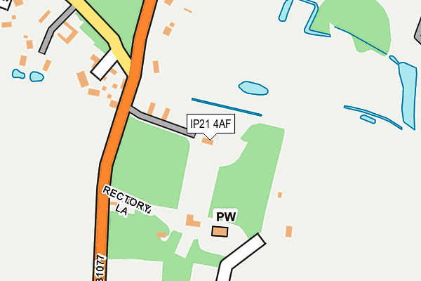 IP21 4AF map - OS OpenMap – Local (Ordnance Survey)