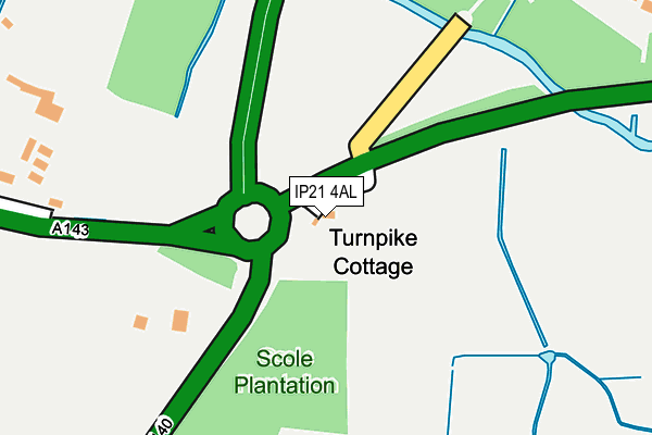 IP21 4AL map - OS OpenMap – Local (Ordnance Survey)