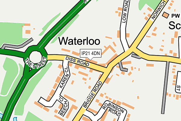 IP21 4DN map - OS OpenMap – Local (Ordnance Survey)