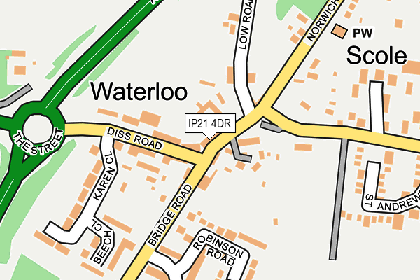 IP21 4DR map - OS OpenMap – Local (Ordnance Survey)