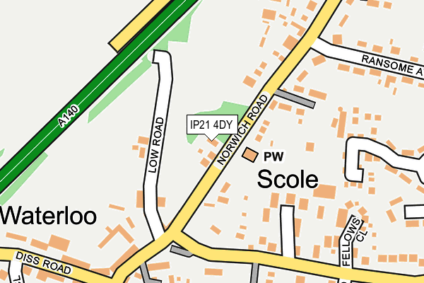 IP21 4DY map - OS OpenMap – Local (Ordnance Survey)