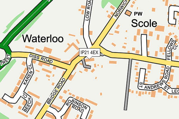 IP21 4EX map - OS OpenMap – Local (Ordnance Survey)