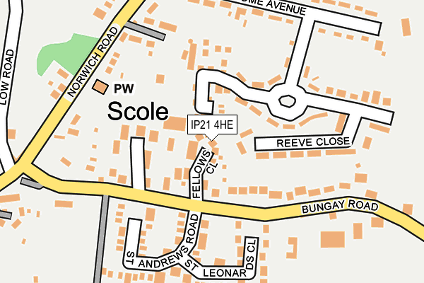 IP21 4HE map - OS OpenMap – Local (Ordnance Survey)