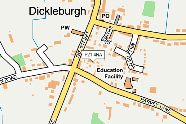 IP21 4NA map - OS OpenMap – Local (Ordnance Survey)