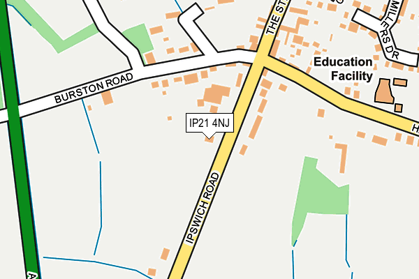 IP21 4NJ map - OS OpenMap – Local (Ordnance Survey)