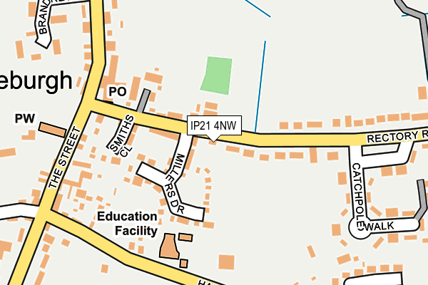 IP21 4NW map - OS OpenMap – Local (Ordnance Survey)