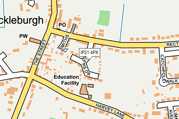 IP21 4PX map - OS OpenMap – Local (Ordnance Survey)