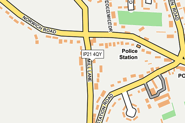 IP21 4QY map - OS OpenMap – Local (Ordnance Survey)