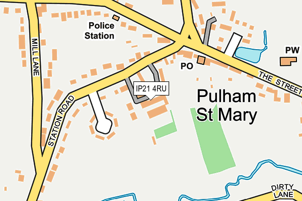 IP21 4RU map - OS OpenMap – Local (Ordnance Survey)