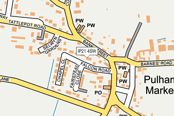 IP21 4SW map - OS OpenMap – Local (Ordnance Survey)