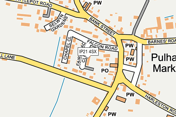 IP21 4SX map - OS OpenMap – Local (Ordnance Survey)