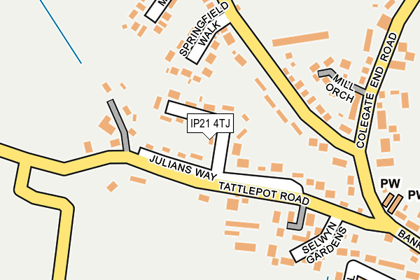 IP21 4TJ map - OS OpenMap – Local (Ordnance Survey)