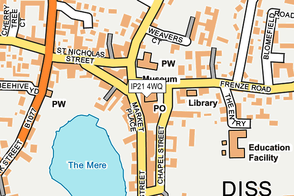 IP21 4WQ map - OS OpenMap – Local (Ordnance Survey)