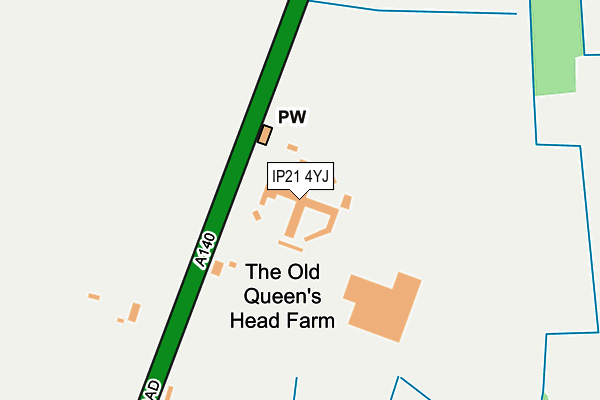 IP21 4YJ map - OS OpenMap – Local (Ordnance Survey)