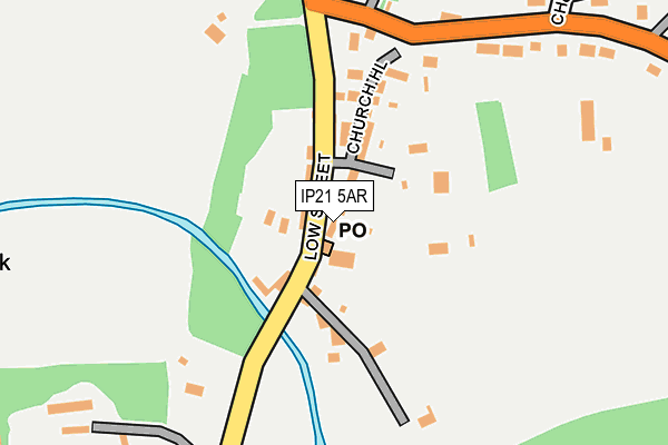 IP21 5AR map - OS OpenMap – Local (Ordnance Survey)