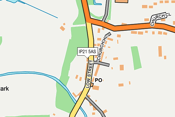 IP21 5AS map - OS OpenMap – Local (Ordnance Survey)