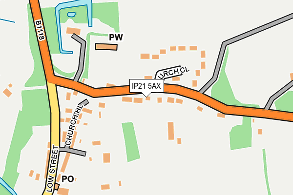 IP21 5AX map - OS OpenMap – Local (Ordnance Survey)