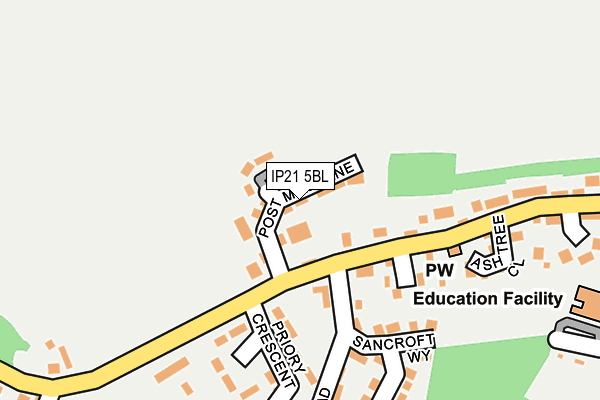 IP21 5BL map - OS OpenMap – Local (Ordnance Survey)