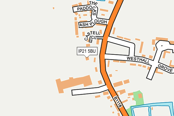 IP21 5BU map - OS OpenMap – Local (Ordnance Survey)