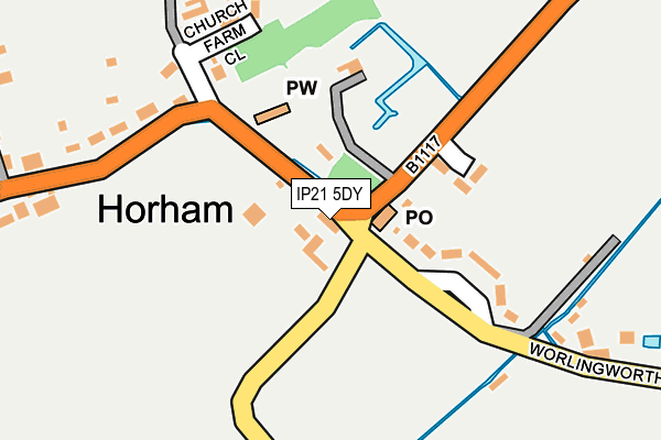 IP21 5DY map - OS OpenMap – Local (Ordnance Survey)