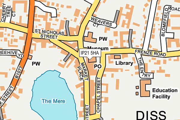 IP21 5HA map - OS OpenMap – Local (Ordnance Survey)